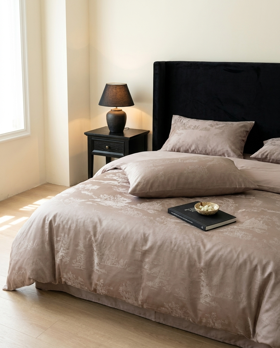 Premium Jacquard Cotton 4-Piece Quilt Cover Set