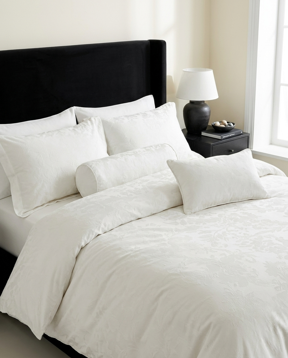 Premium Jacquard Cotton 4-Piece Quilt Cover Set