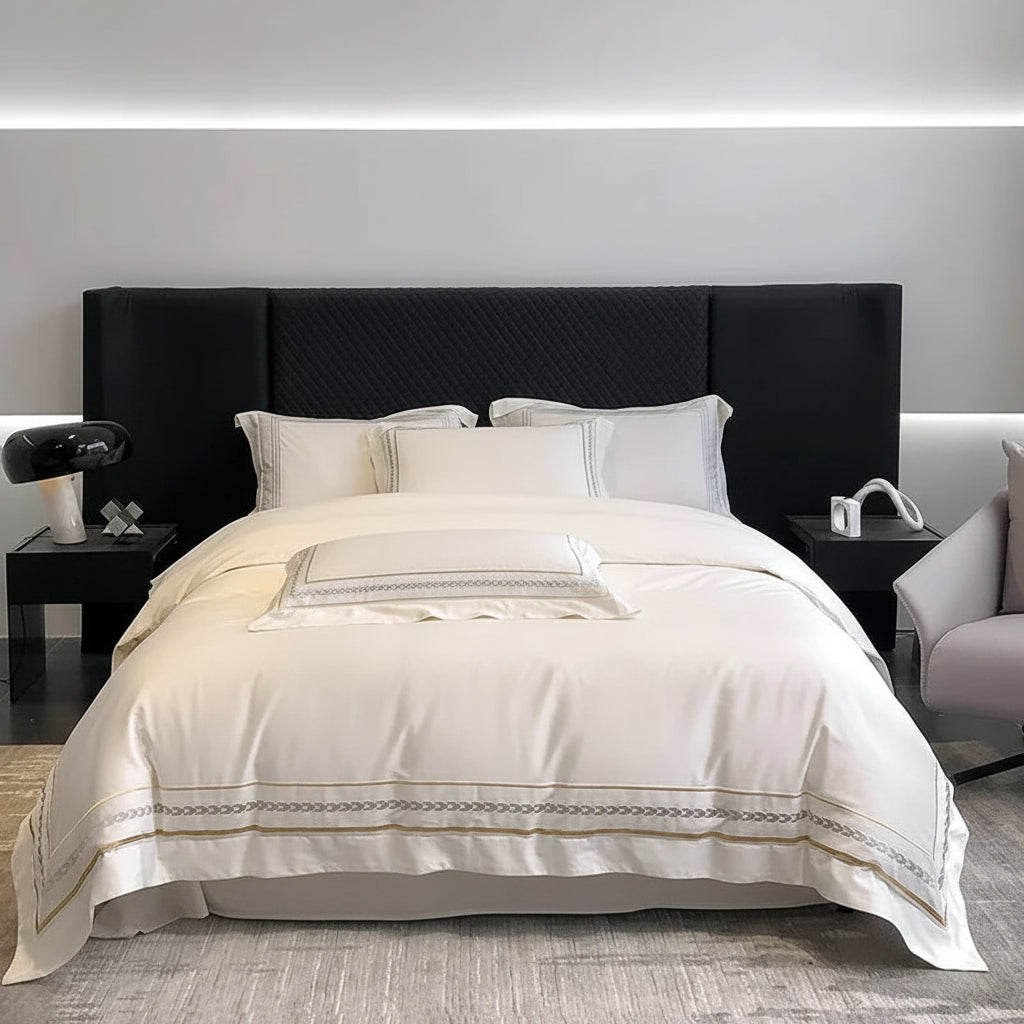 Egyptian Cotton Embroidery Duvet Cover Set
