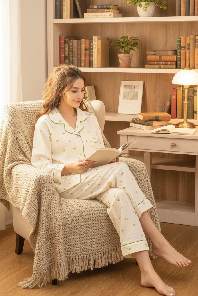 Floral Button-Up Sleepwear Set