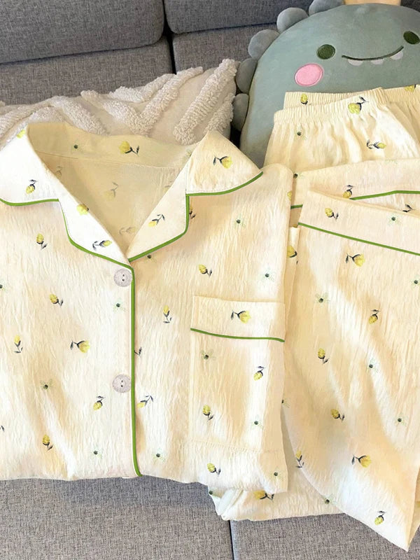 Floral Button-Up Sleepwear Set