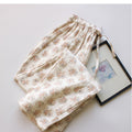 Floral Cotton High Waist Pants