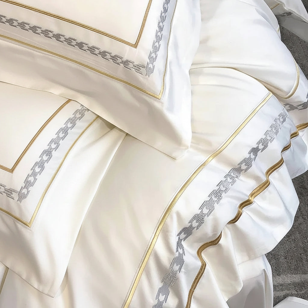 Egyptian Cotton Embroidery Duvet Cover Set