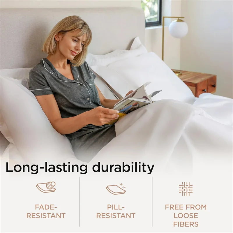 High End Egyptian Cotton Bed Sheet Set 1000TC Fitted Sheet Flat Top Sheets Pillowcase Luxury Bedding Set Double King Queen Size