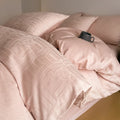 A-Class 100% Cotton Jacquard Bedding Set Single Double Queen King Size Duvet Cover Bedsheet Pillowcase Luxury Quilt Cover Set