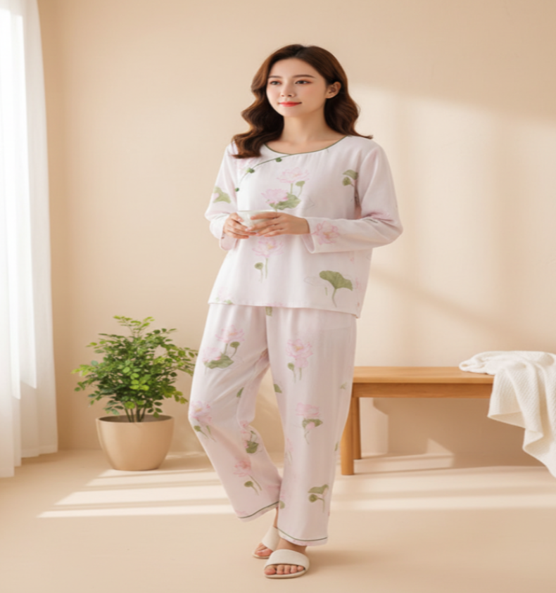 Floral Bamboo Cotton Pyjama Set