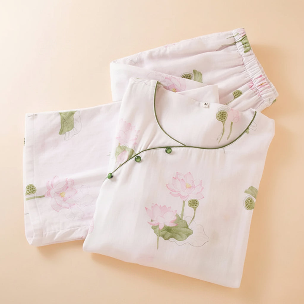Floral Bamboo Cotton Pyjama Set