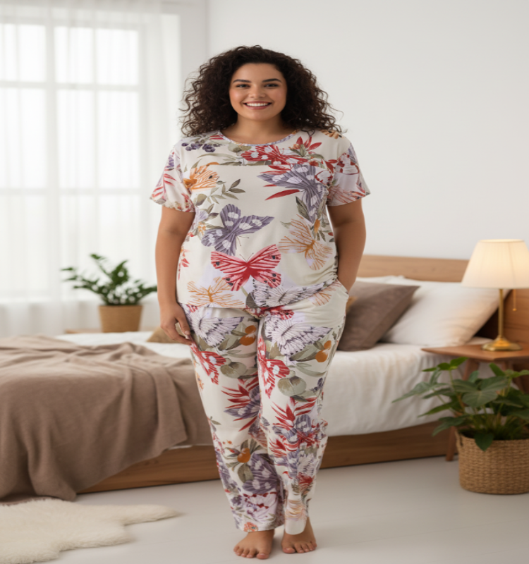 Plus Size Cotton Pyjama Set