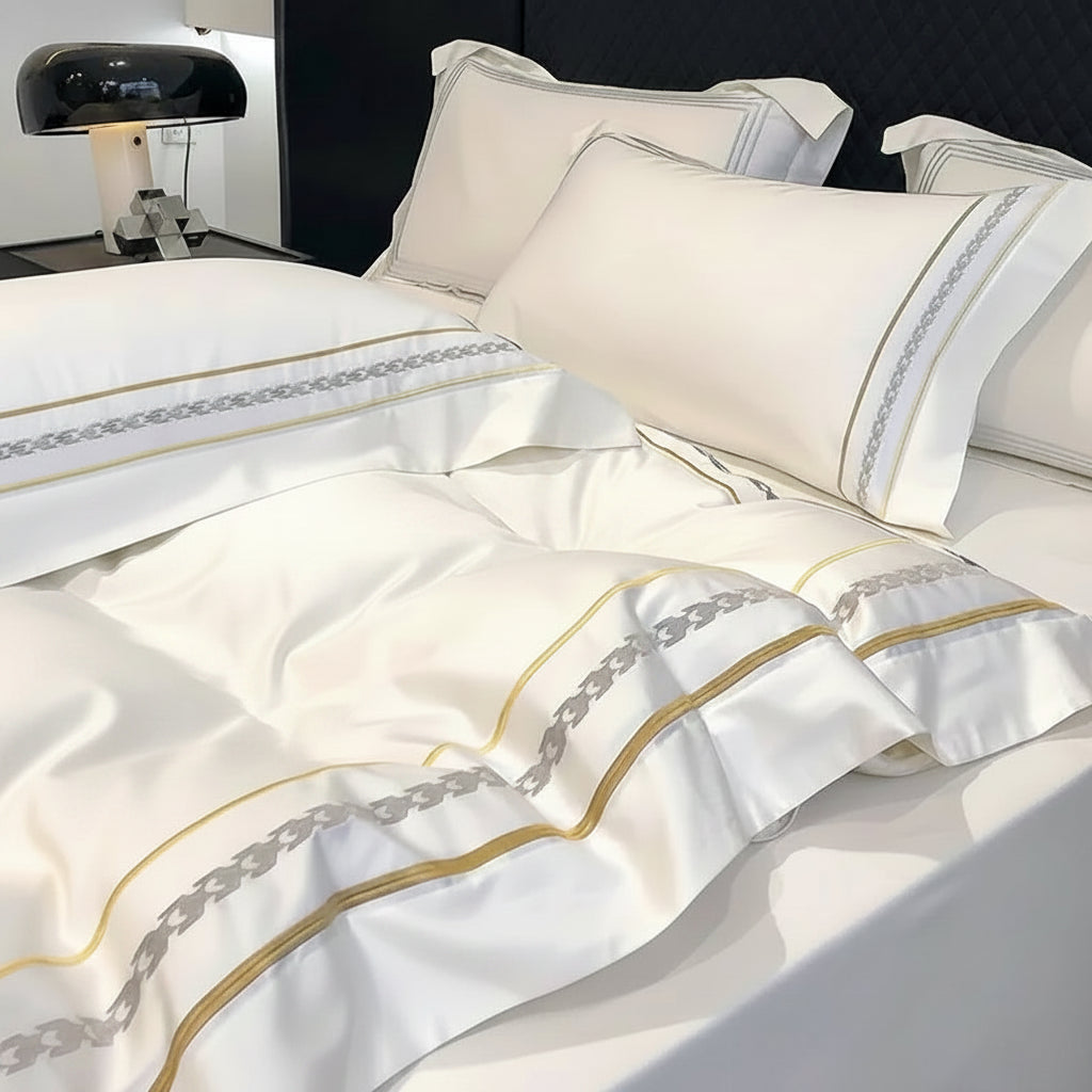 Egyptian Cotton Embroidery Duvet Cover Set