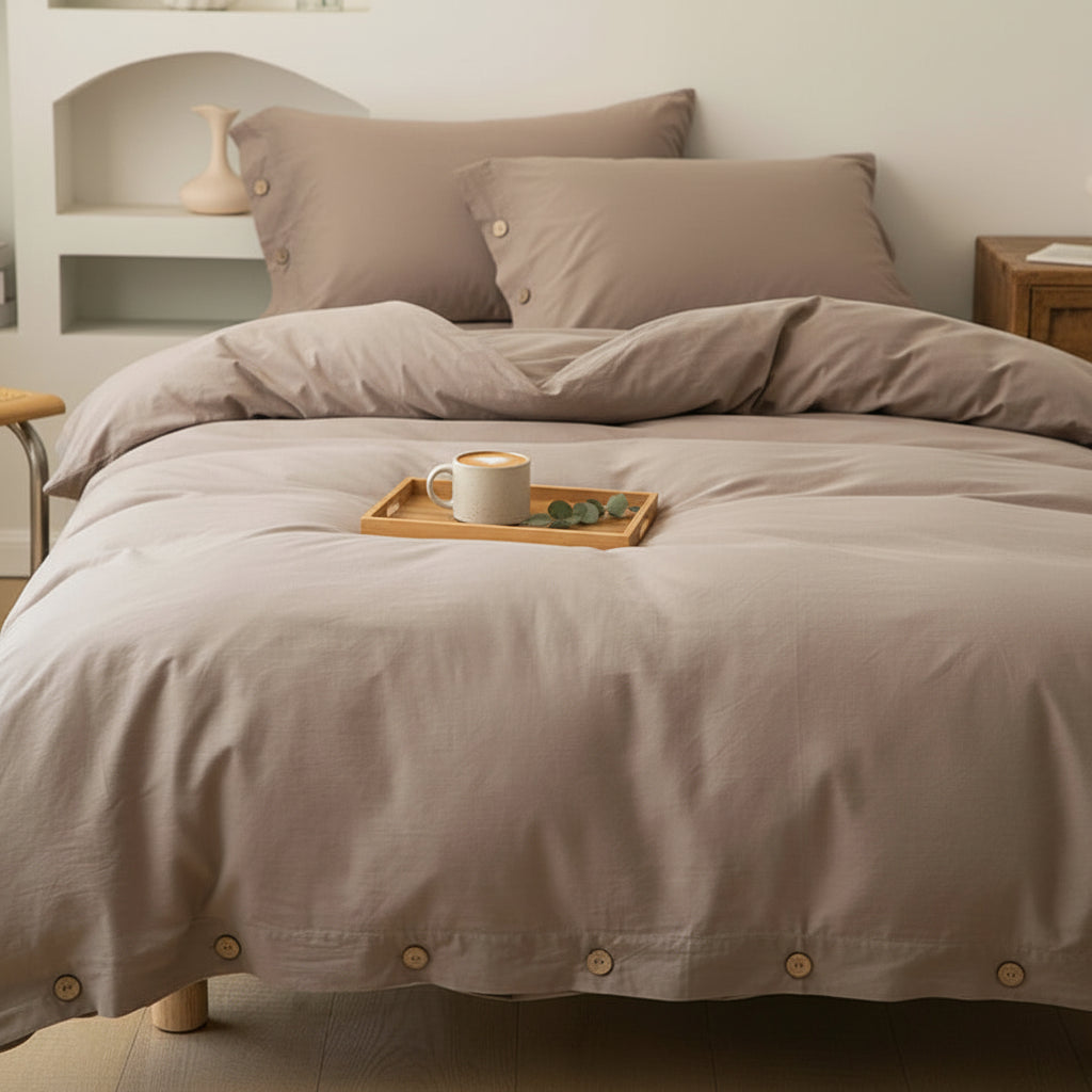 400TC Solid Cotton Duvet Set