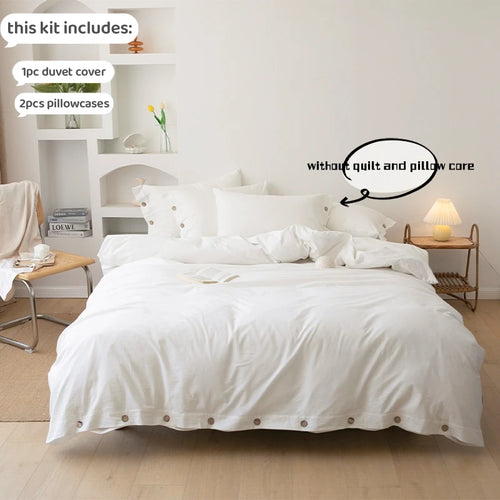 400TC Solid Cotton Duvet Cover Set | Twist Weave | 3-Piece King & Double | Breathable All-Season Bedding