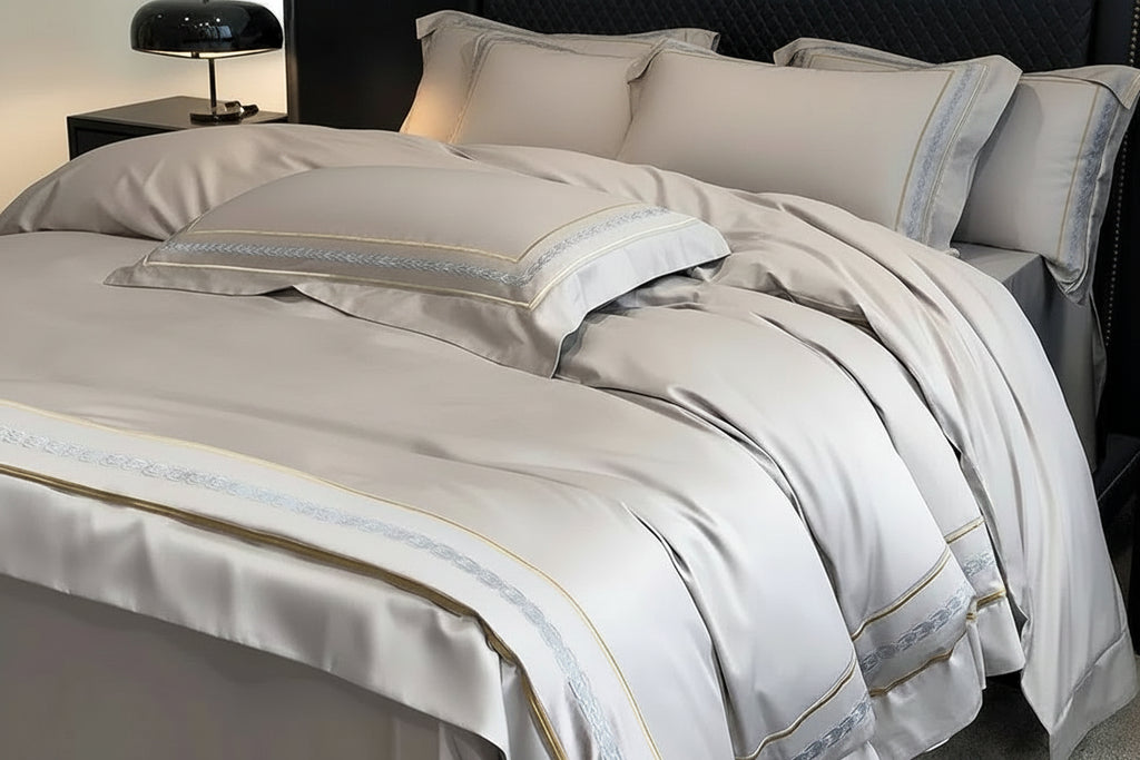 Egyptian Cotton Embroidery Duvet Cover Set