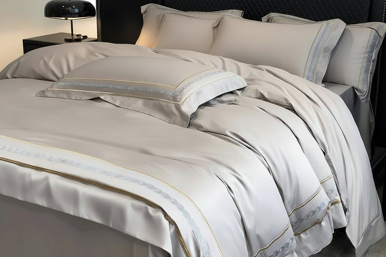Egyptian Cotton Embroidery Duvet Cover Set