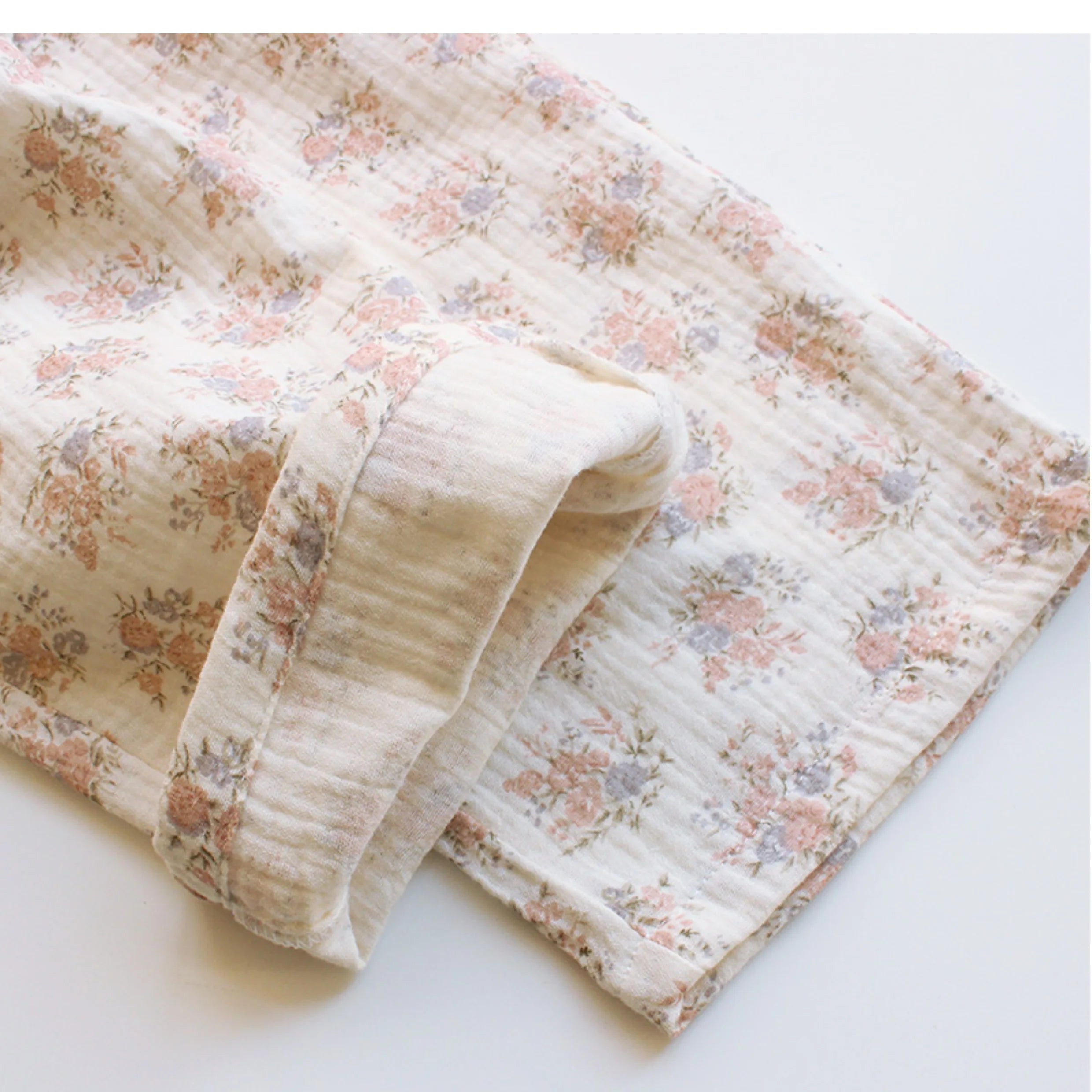 Floral Cotton High Waist Pants