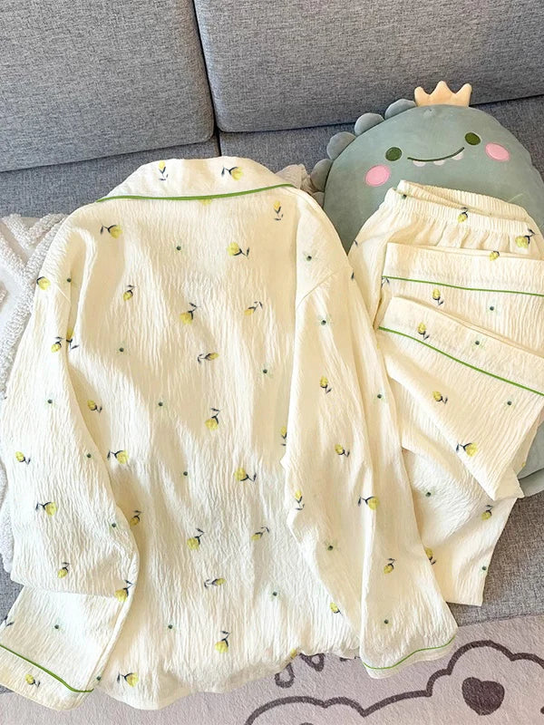Floral Button-Up Sleepwear Set