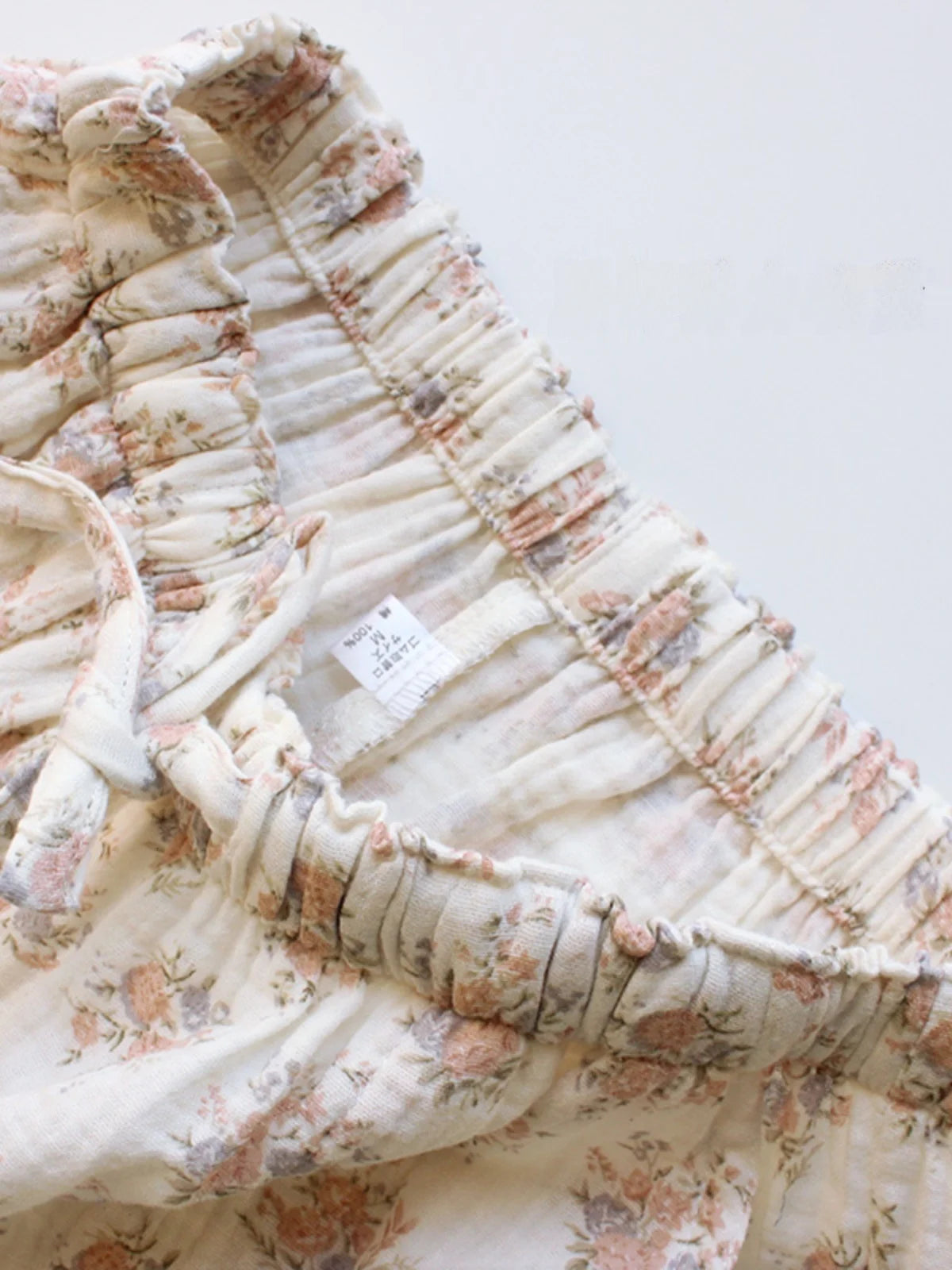 Floral Cotton High Waist Pants